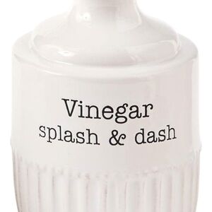 Mud Pie White Ceramic Vinegar Dispenser with Cork